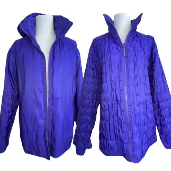 Mycra Pac Donatella Fashion Travel Reversible Rain Coat Purple Small - Picture 17 of 17